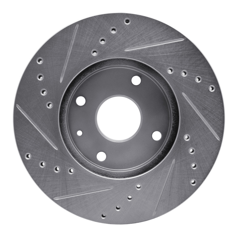 Chevrolet Epica Brake Rotor (1) - Front Right - R1 Concepts - Drilled & Slotted - Silver - `04-`10